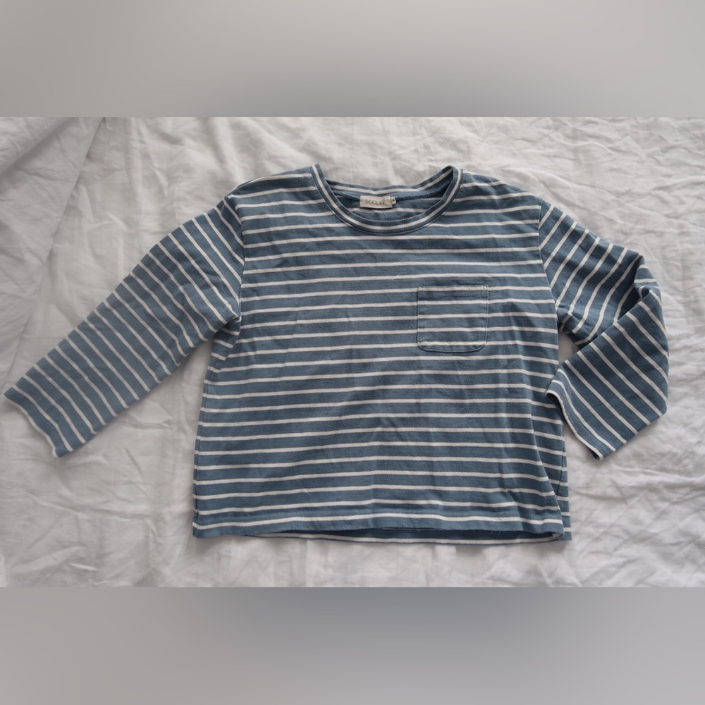 Roolee striped crop linen top S